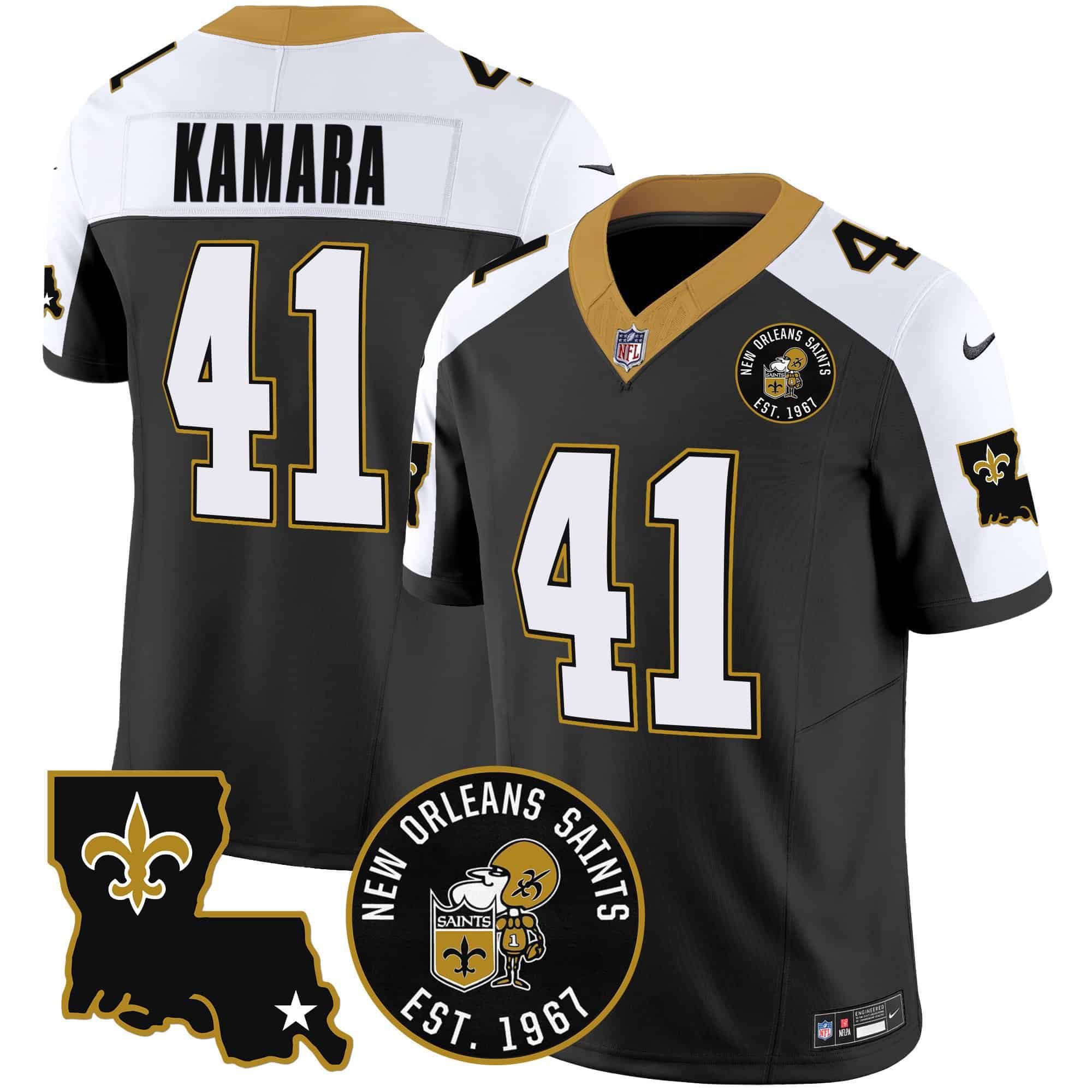Men New Orleans Saints #41 Kamara Black 2024 Nike 1967 Patch Vapor Limited NFL Jersey->indianapolis colts->NFL Jersey